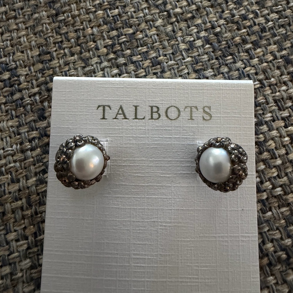 Sterling Silver and Pearl Floral Earrings
